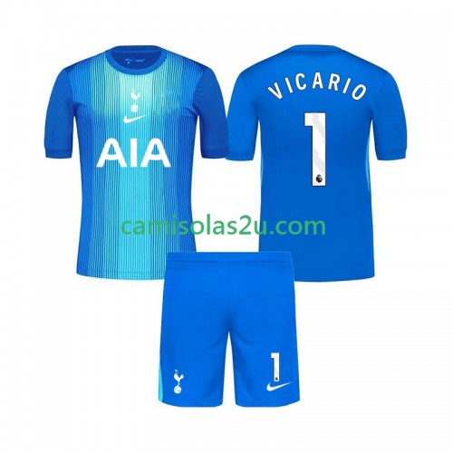 Camisolas de futebol Tottenham Hotspur Guglielmo Vicario 1 Guarda Redes Criança Equipamento Alternativa 2025/26 Manga Curta Camisolas de futebol Tottenham Hotspur Guglielmo Vicario 1 Guarda Redes Criança Equipamento Alternativa 2025/26 Manga Curta
